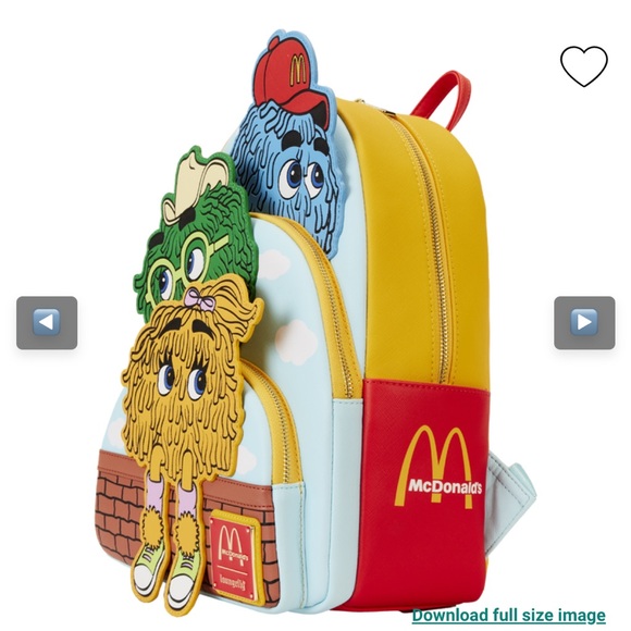 Loungefly McDonald's Vintage Fry Kids Triple Pocket Mini Backpack - Picture 6 of 11